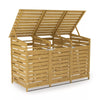 Double Triple Wheelie Bin Storage Wooden Store Cover Garden Rubbish Dustbin Shed