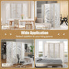 COSTWAY Boho 4-Panel Room Divider 166cm Privacy Screen with Carved Pattern
