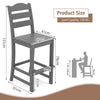 76CM Outdoor Patio Tall Chair HDPE Counter Height Bar Stool w/Backrest Footrest