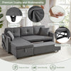 Sofa Bed Pull Out 2 In 1 Sectional Sleeper Couch With Storage, Cup Holder, Grau