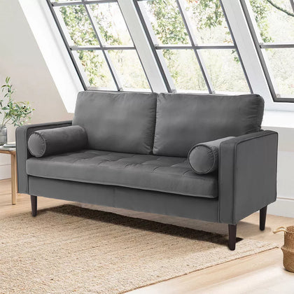 2-3 Seater Small Sofa Couch Velvet Armchair Loveseat Settee Living Room Office