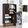 Free Standing Open Bookcase Shelves Unit Storage Cabinet Wooden Display w/ Door