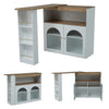 KITCHEN ISLAND EXTENDABLE DINING TABLE BAR BISTRO TABLE WITH STORAGE CABINET