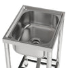 Stainless Steel Commercial Catering Sink Single Bowl Drainer Units Kitchen Basin