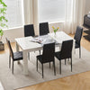 Modern High Gloss 150×80cm White+Black Dining Table for 4-6 Wooden Kitchen Table