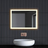 LED Bathroom Mirror illuminated Demister With/no Clock/Bluetooth/Dimmable/Socket