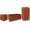 Metal Cube Planter Garden Corten Steel Plant Flowers Pot In & Outdoor Square Box