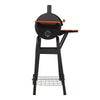 LARGE OIL DRUM BARREL STYLE BBQ SMOKER CART BARBEQUE MEAT FOOD SMOKING COOKING
