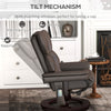 Massage Recliner Chair with Footstool, Upholstered Reclining Armchair, Brown