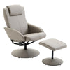 Recliner Chair and Footstool Armchair with Ottoman 360° Swivel Seat Grey