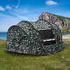 3-4 Man Waterproof Pop up Camping Tent Hiking Outdoor Tent 2 window 2 door floor