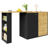 360° Rotating Bar Table Sideboard with Spice Rack, Storage Compartment & Drawers