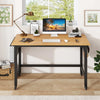 Computer Workstation Rolling Writing Study Desk On Wheels-Natural