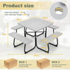 8 person Square Picnic Table Bench SetOutdoor Circular Picnic Table W/4 Benches