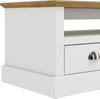 Coffee Table 2 Drawer Storage Rectangular Living Room Cabinet Wood Metal White