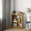 Corona Bookcase 3 Shelf Small Low Storage Living Room Waxed Pine