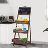 Rustic 3 Tier Wooden Chalkboard Produce/ Retail Display Stand Plant Flower Shelf