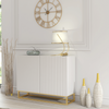 Modern Sideboard I 100cm I White I Fluted Fronts I Gold Legs I Storage Cabinet