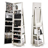 360 Rotating Mirrored Jewelry Cabinet Free Standing Jewelry Armoire With Lock