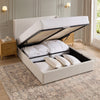 Dusk Berkeley Grey Linen Look Double Ottoman Storage Bed RRP£899