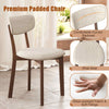 Chic 5-Piece Dining Table Set for 4 Wooden Table & 4 Upholstered Chairs Brown