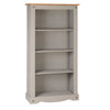 Corona Bookcase Grey Medium Display Cabinet Shelving Unit Solid Pine Mexican