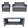 4 Seater Sofa Set Rattan Garden Furniture Grey Outdoor Patio Lounge Coffee Table