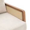 Rattan Armchair Mid-Century Modern Solid Wood Frame Accent Tub Chair Upholstered