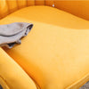 Chenille Fabric Accent Armchair Oyster Occasional Fluted Back Sofa w/Wood Legs