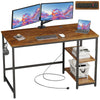 Computer Desk Study Table with 2/4 Tier Bookshelf and Power Outlet Laptop Table