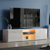 Modern High Gloss 2 Door TV Stand Unit Cabinet Entertainment Lowboard LED Light