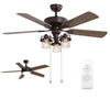 3/4/5 Blades Ceiling Fan & LED Lights Reversible Motor 52" Cooling Fan Lighting