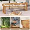 Acacia Wood Patio Bench Outdoor Dining Bench Backless Farmhouse Bench