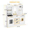 Kids Wooden Playset Deluxe Pretend Kitchens Cooking Toy Set Light Large