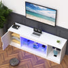 LED TV Stand Cabinet Unit Modern Matt Gloss Door MDF Entertainment RGB Lights UK
