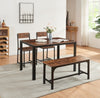 Dining Table and 2 Chairs with Bench,Breakfast Dining Table and Chairs Set 4pcs