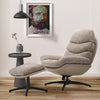 Home Office Swivel Chair Chenille Recliner Sofa Chairs Lounge Armchair Footstool