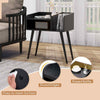 Bedroom End Table Mid Century Modern Nightstand with Open Shelves-Black