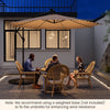 303 cm Patio Solar-Lighted 112 LED Cantilever Offset Umbrella W/ Crank Tilt