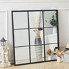 Black Industrial Style Black Metal Window Style Metal Frame Wall Mirror Decor