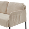 Luxury 2 Seater Corduroy Fabric Couch Living Room Sofa Armchair with 2 Pockets