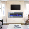 LED Fireplace Media Wall Fire Wall Mounted / Standing Electric Heater 40-100in