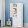 Large Wardrobe Rack Modular Storage Cabinet Shelf Unit 10 Doors DIY Cube Cabinet