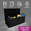 Neo Storage Box Plastic Garden 320 Litre Black Plastic Waterproof Outdoors