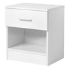 Bedroom Nightstand Compact Bedside Table One Drawer Storage Cabinet White