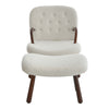 Plush Velventeen Armchair Recliner Sofa Chairs Occasional Sleeper with Footstool