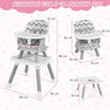 Kids Table & Chair Set Toddler Building Block Table w/ 5-Point Harness