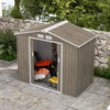7 x 4ft Garden Shed Storage with Foundation Kit and Vents Light Brown
