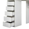 White Corner Dressing Table Makeup Desk Vanity Table 5 Drawers with Bubls