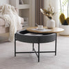Modern Round Coffee Table with Storage for Living Room Sofa Side End Tables